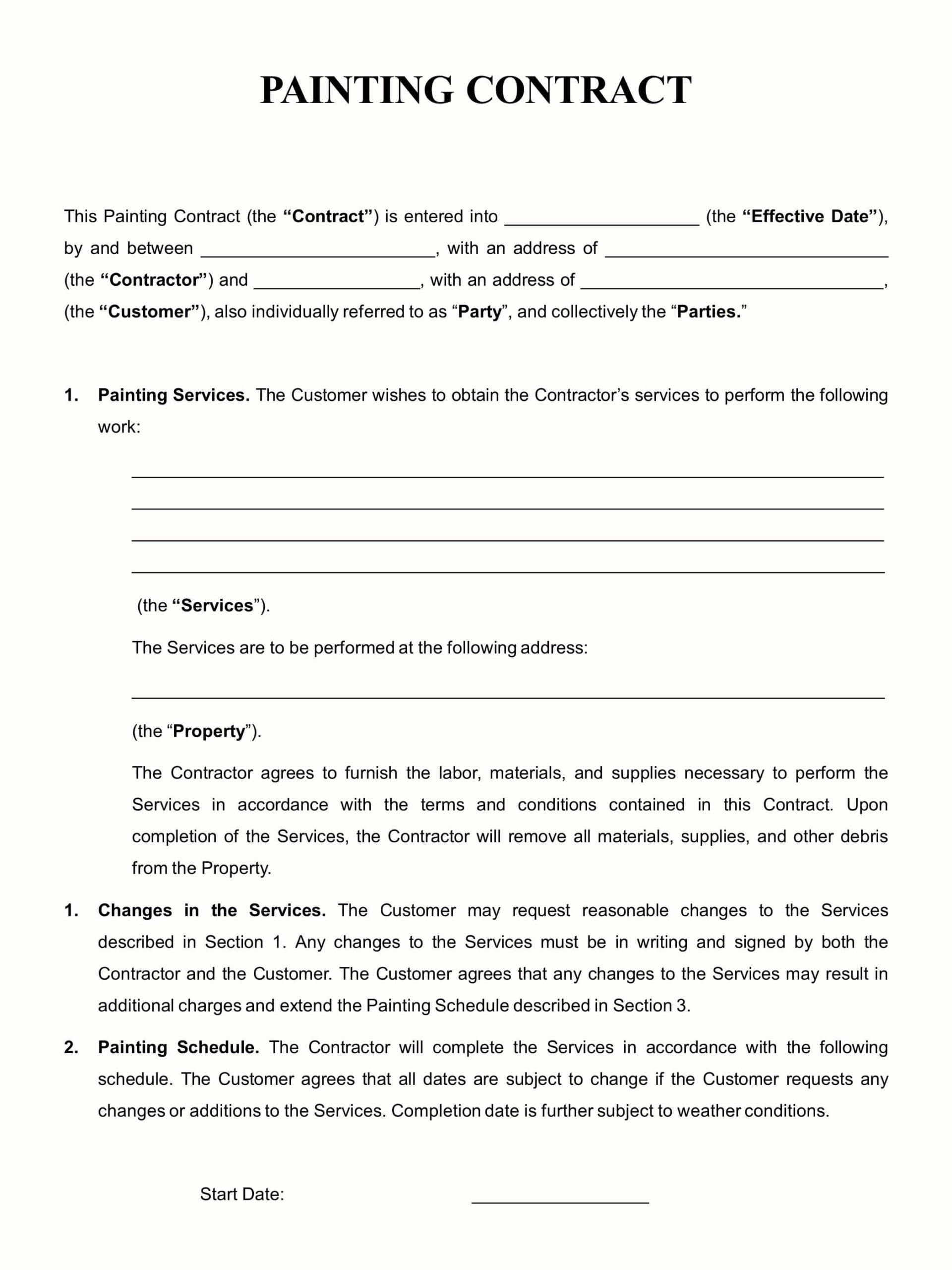 painting-contract-template
