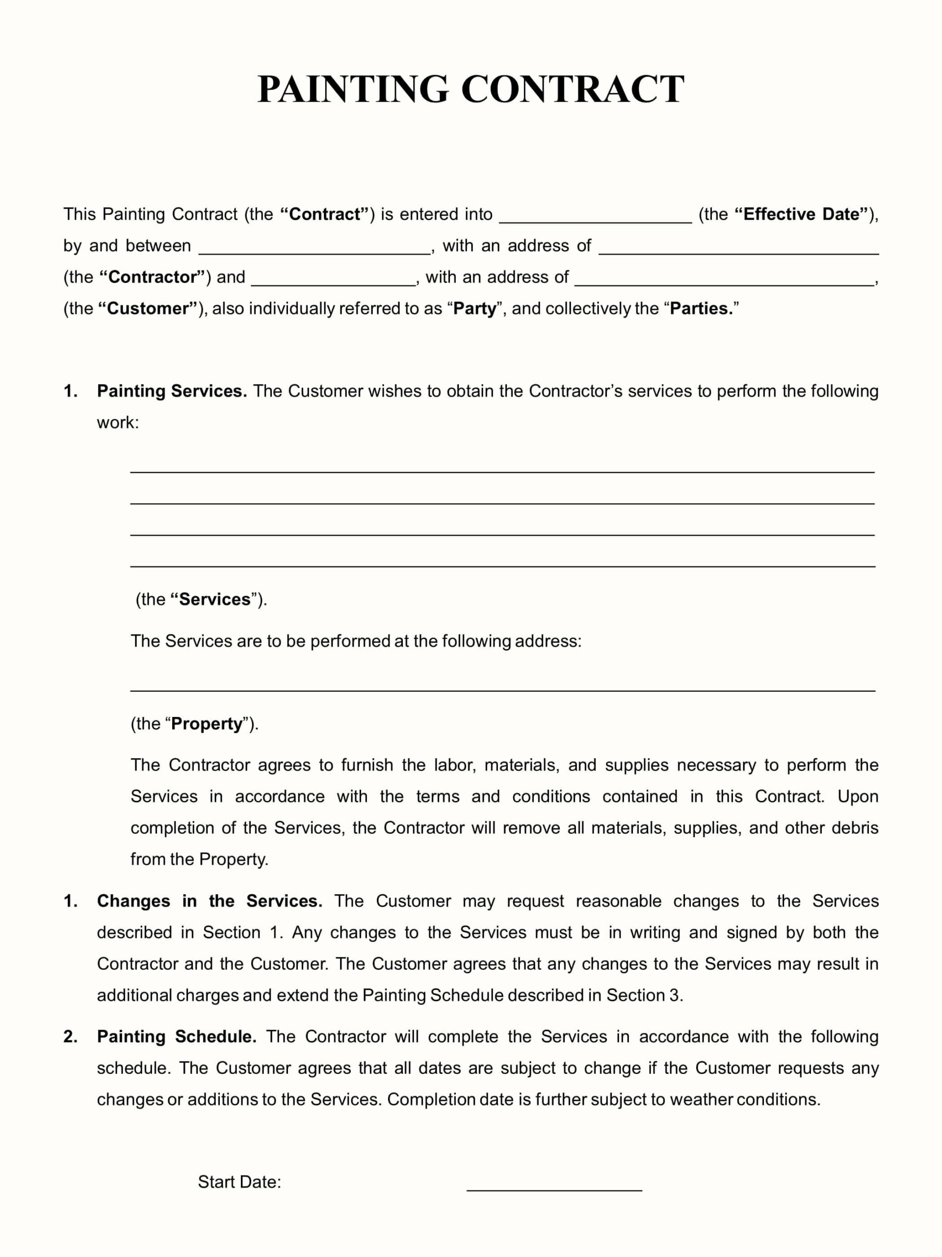 Painting Contract Template