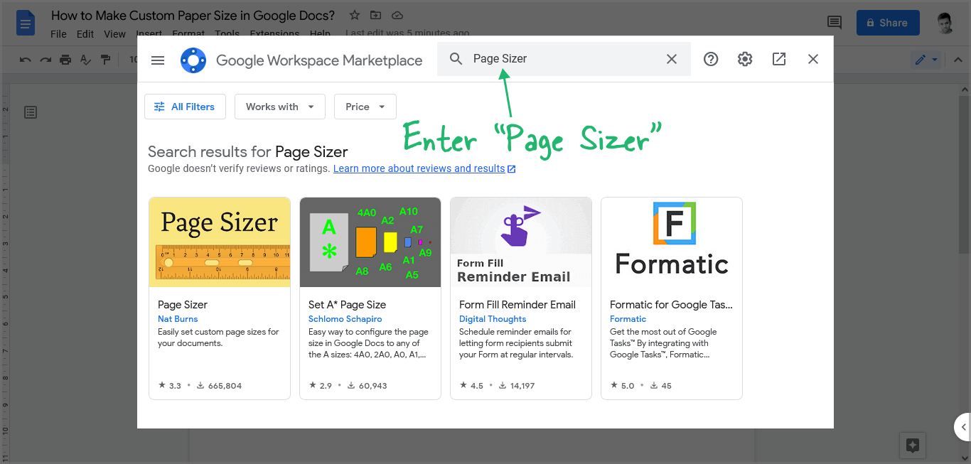 How to Make Custom Paper Size in Google Docs