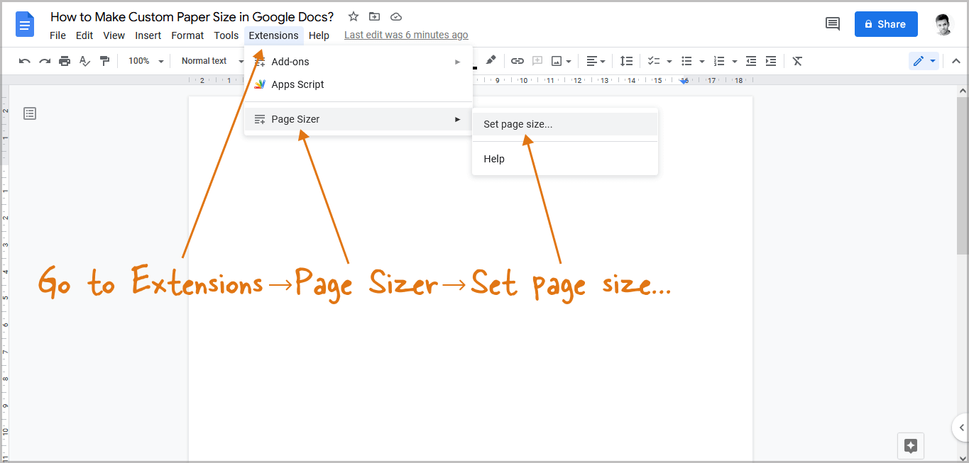 How to Make Custom Paper Size in Google Docs