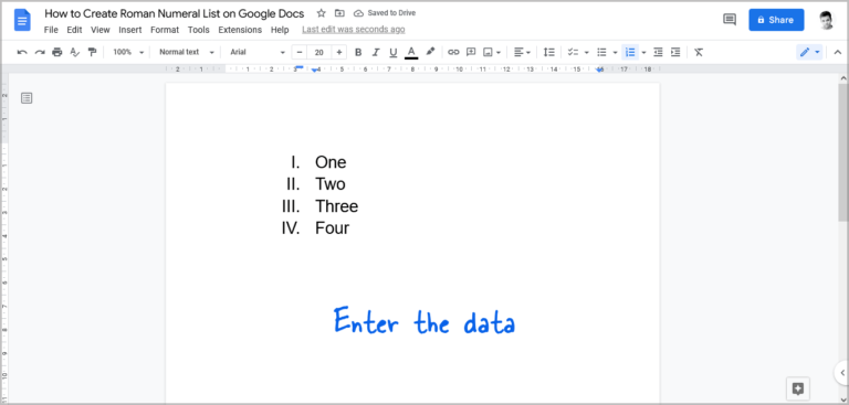 how-to-create-roman-numeral-list-on-google-docs