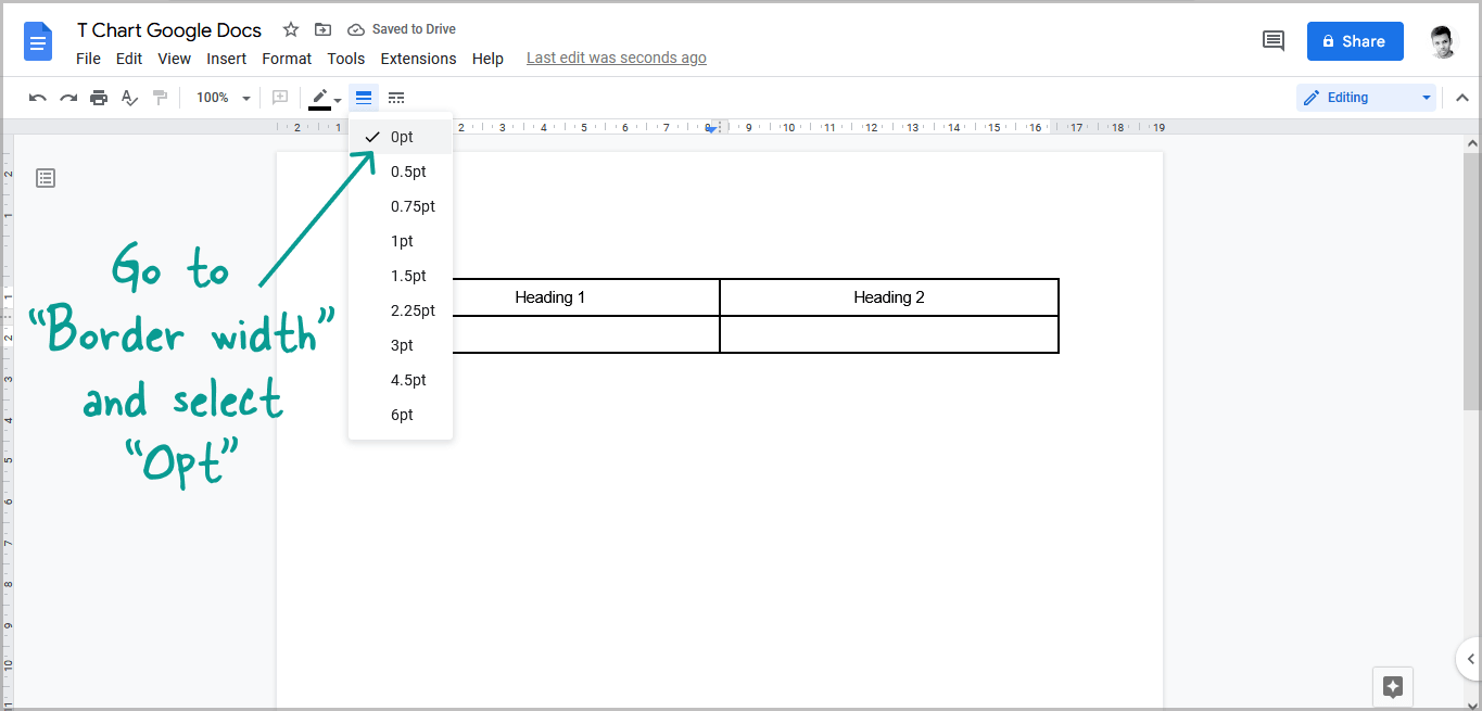 How to Make a T Chart in Google Docs (Tutorial + Free Template)