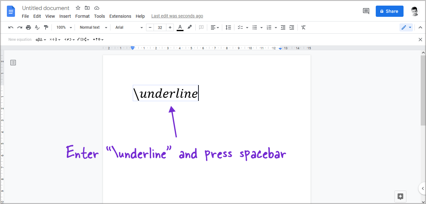 Double Underline in Google Docs