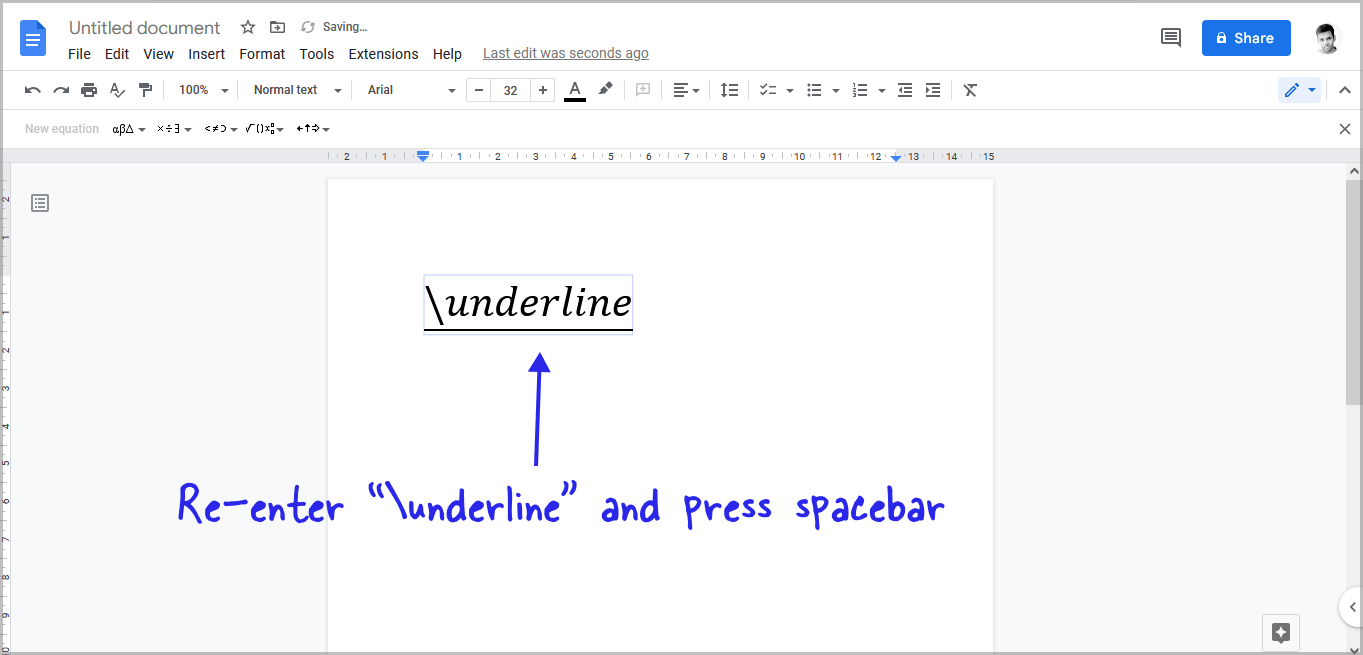 Double Underline in Google Docs