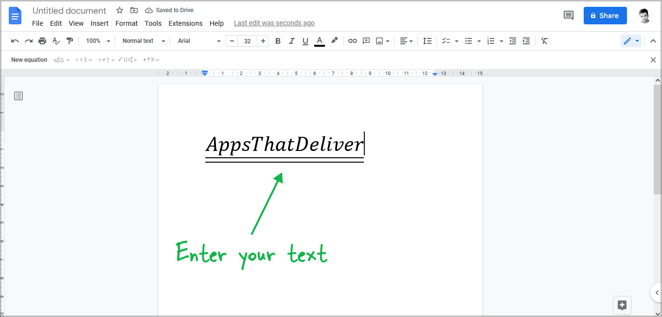 Double Underline in Google Docs