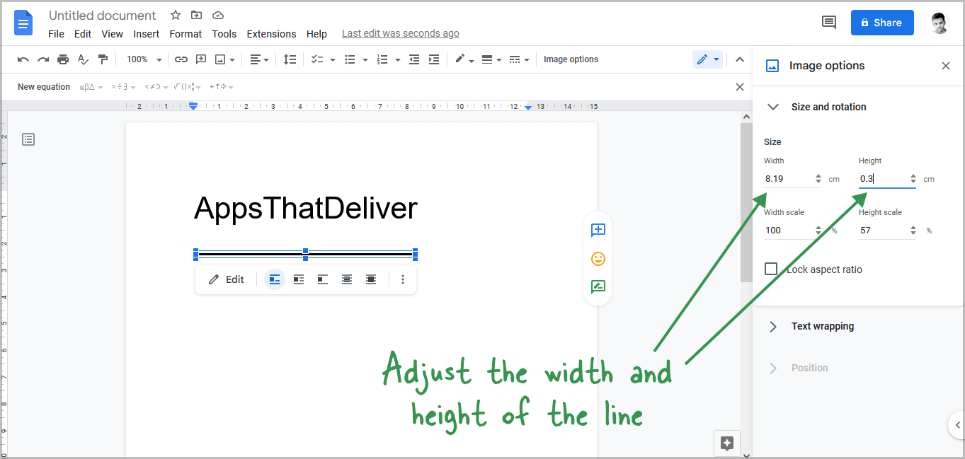 Double Underline in Google Docs