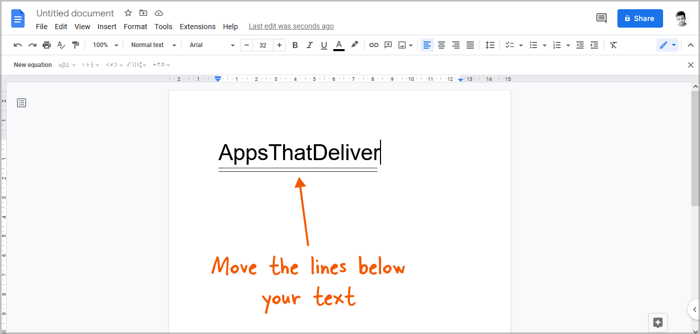 Double Underline in Google Docs