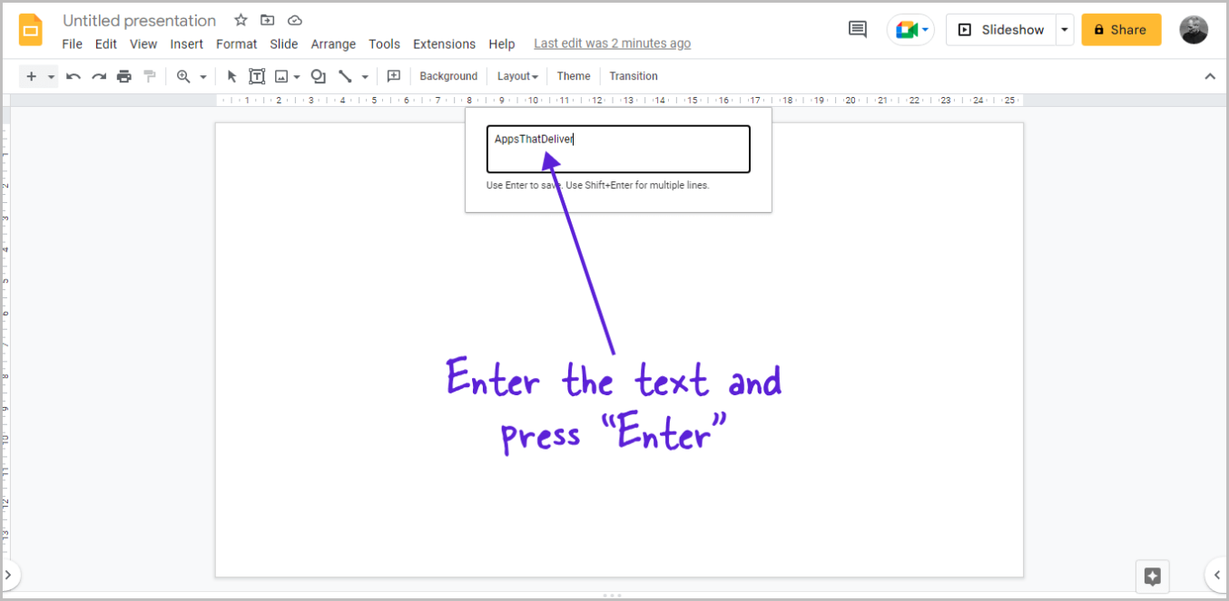 how to edit text google slides