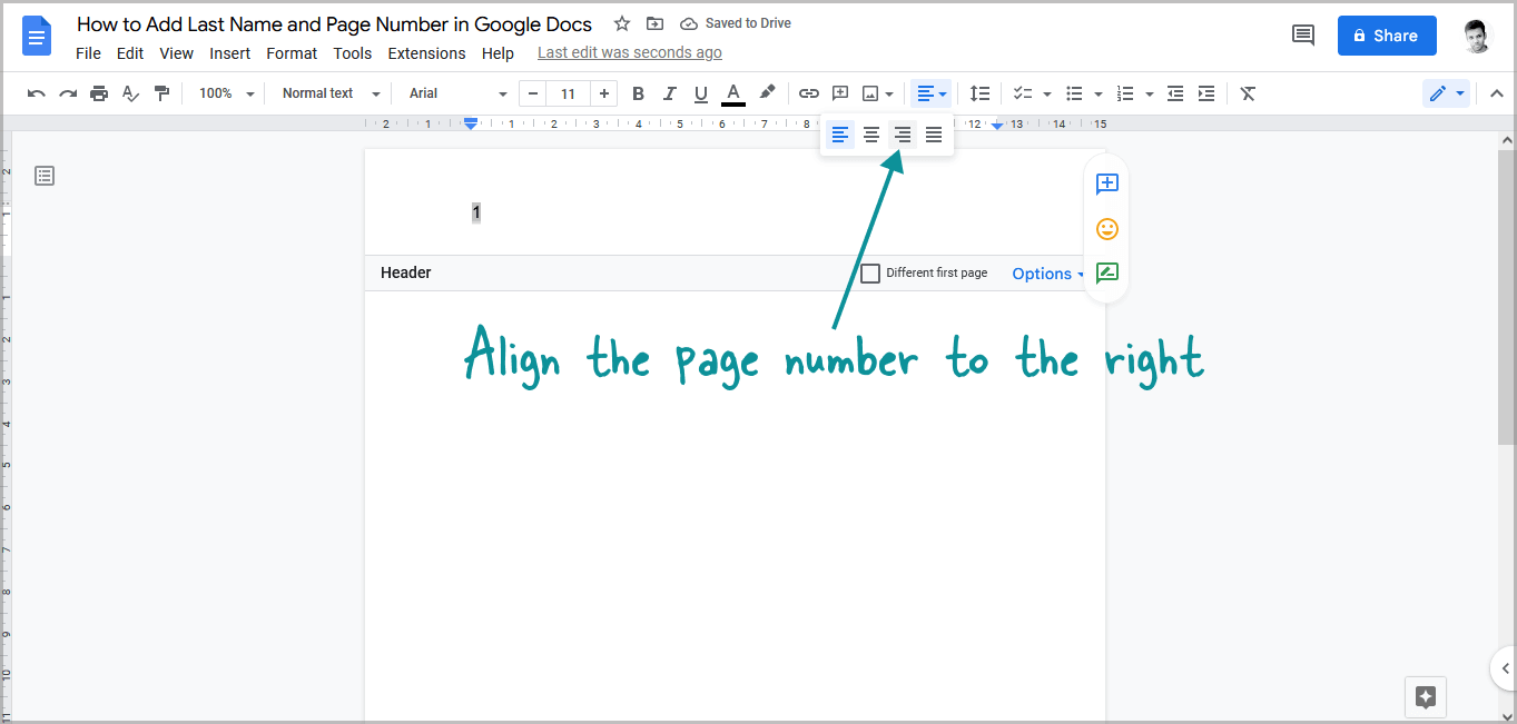 how-to-add-last-name-and-page-number-in-google-docs