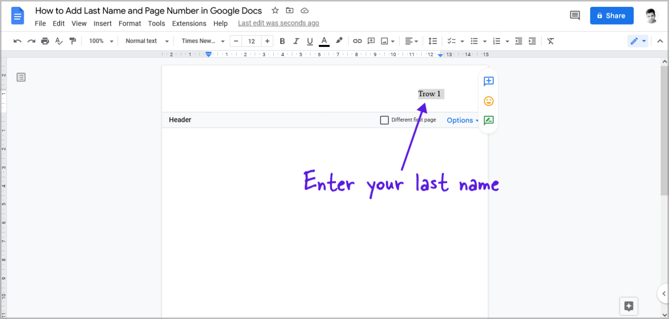 how-to-add-last-name-and-page-number-in-google-docs