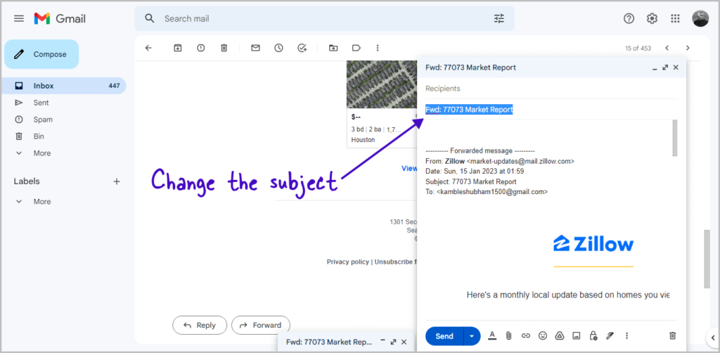 How to Change Subject Line in Gmail When Forwarding