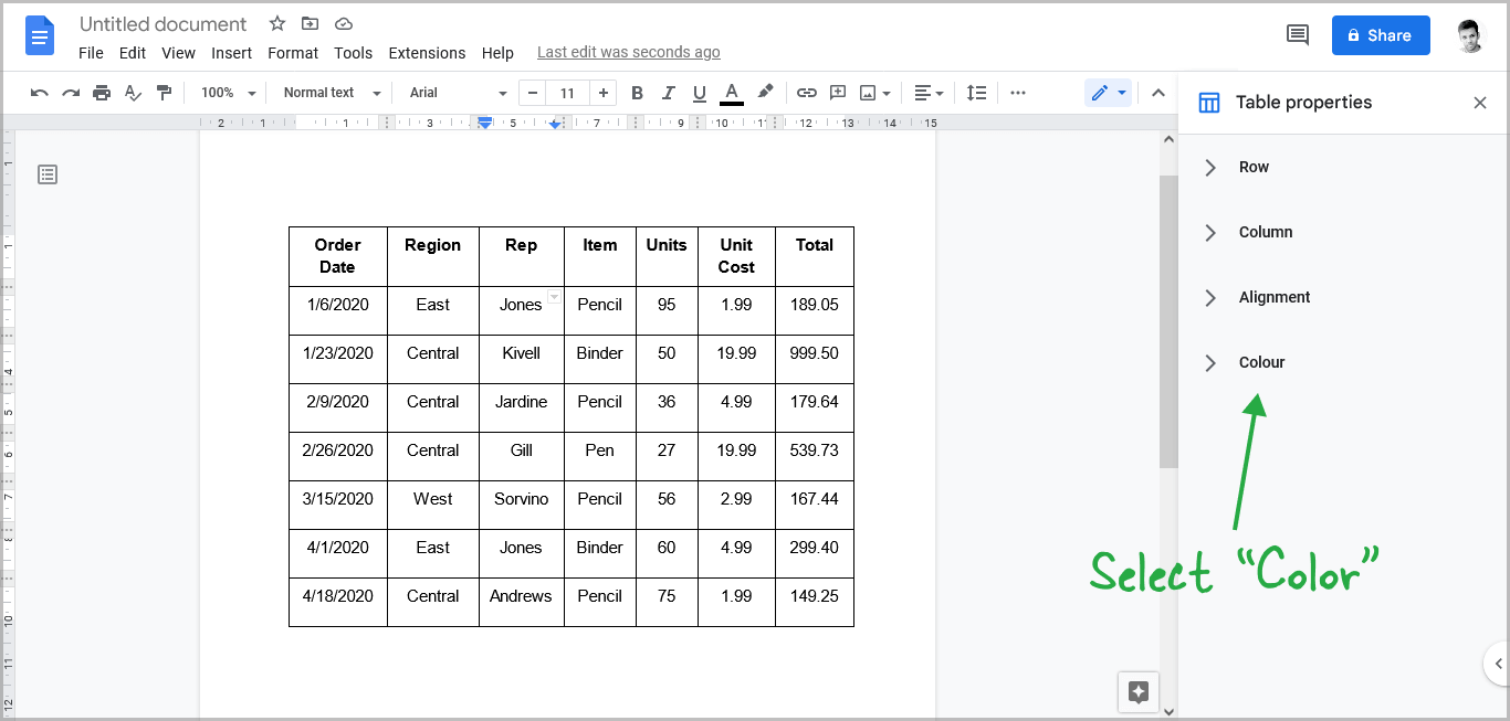 Convert Table to Text in Google Docs