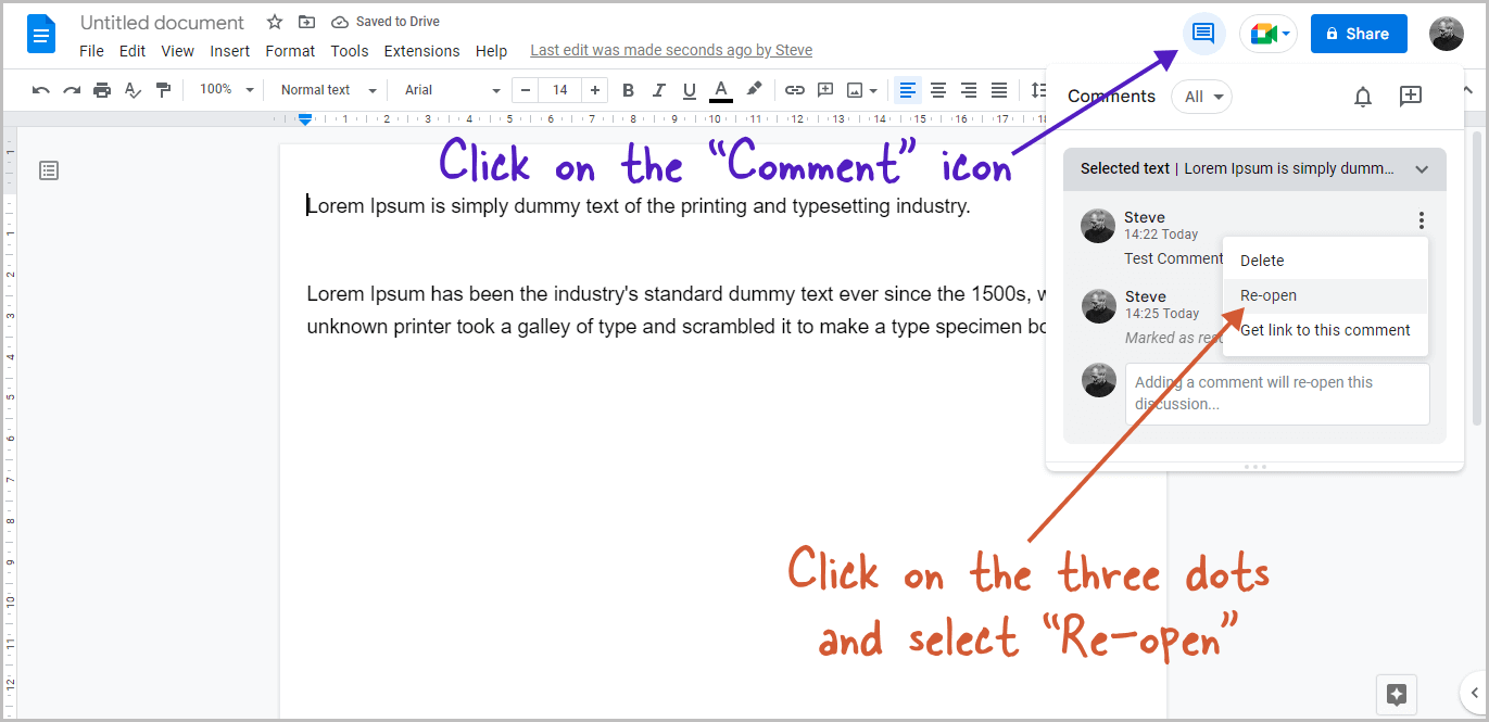 How to Hide Comments in Google Docs Method-3