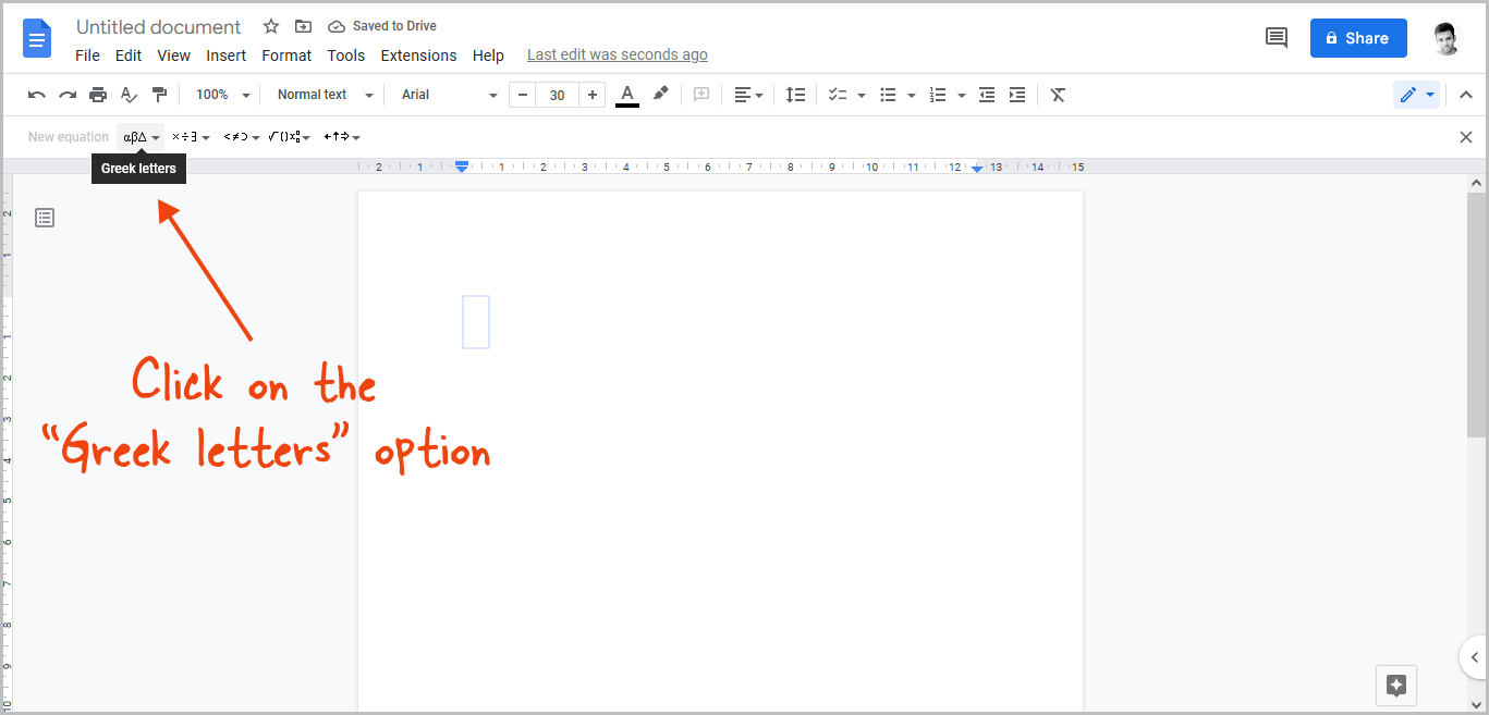 How to Insert a Delta Symbol in Google Docs
