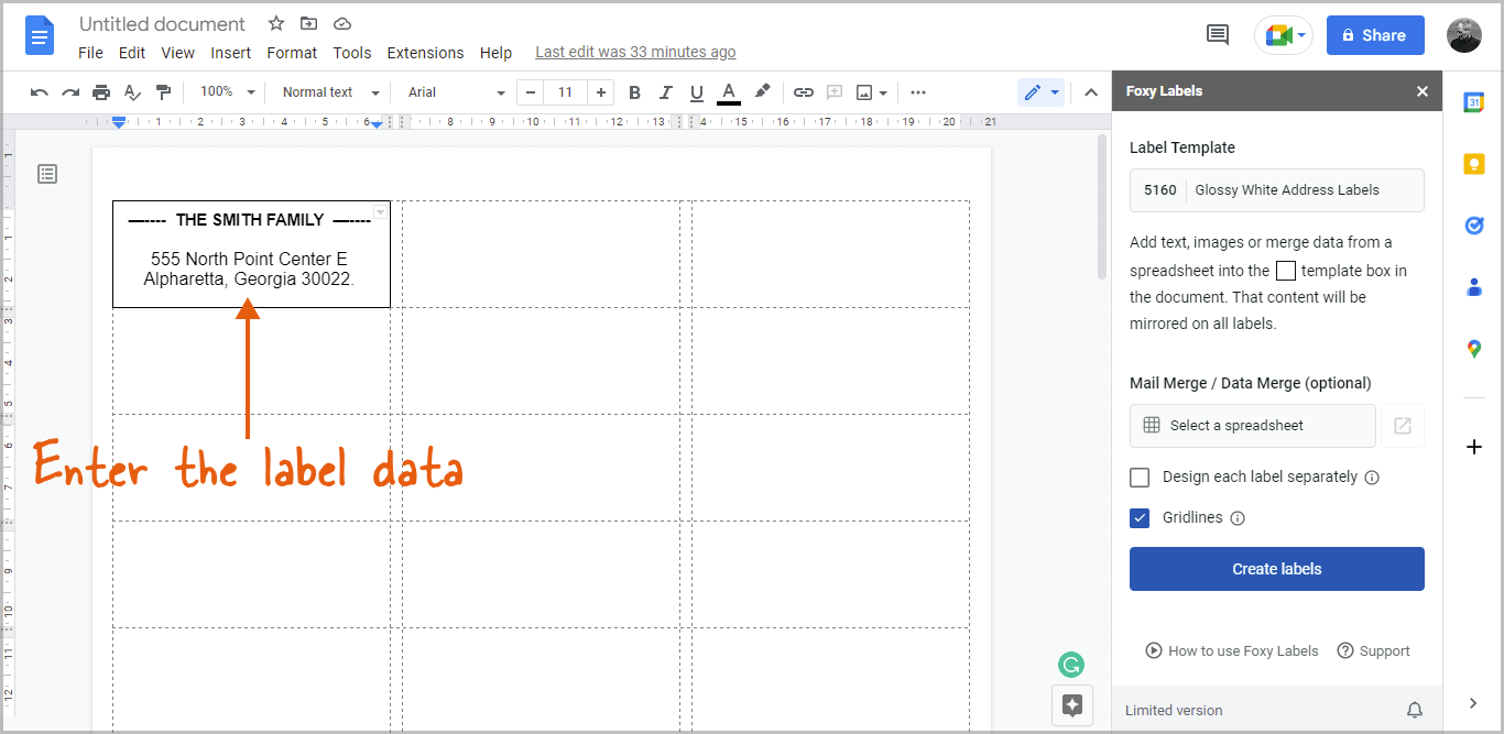 free label templates for google docs