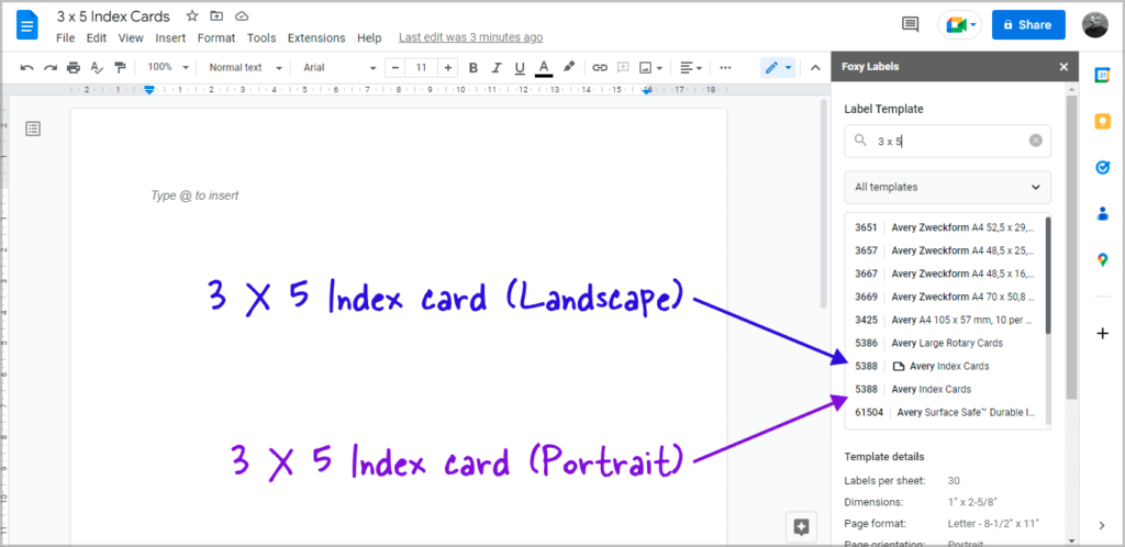 How To Make Index Card Size In Google Docs