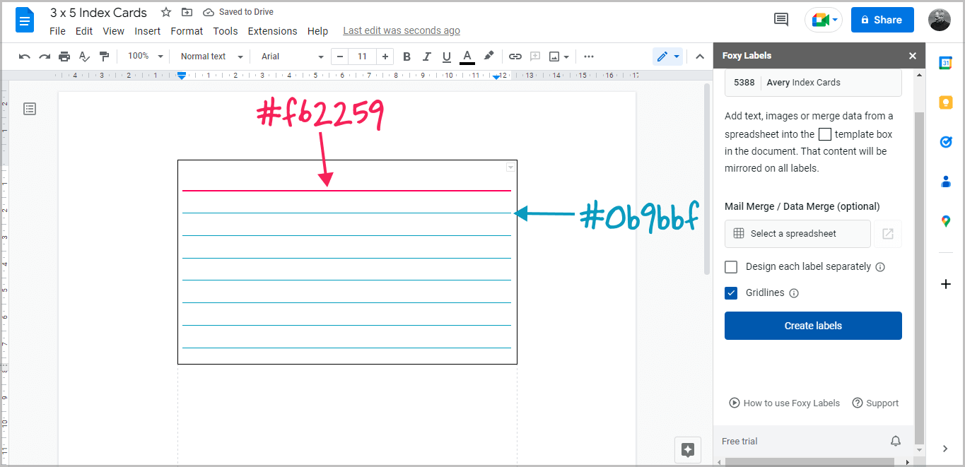 How to Make Index Cards on Google Docs