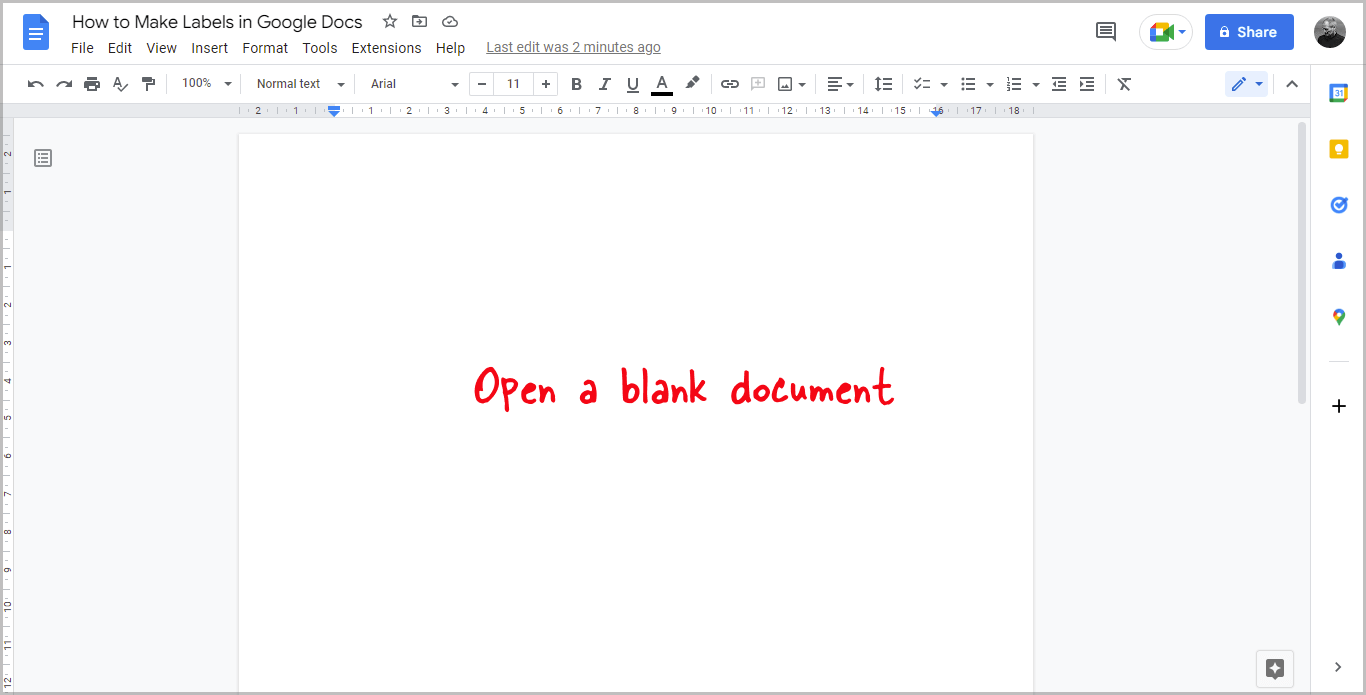 How to Make Labels in Google Docs Step-1