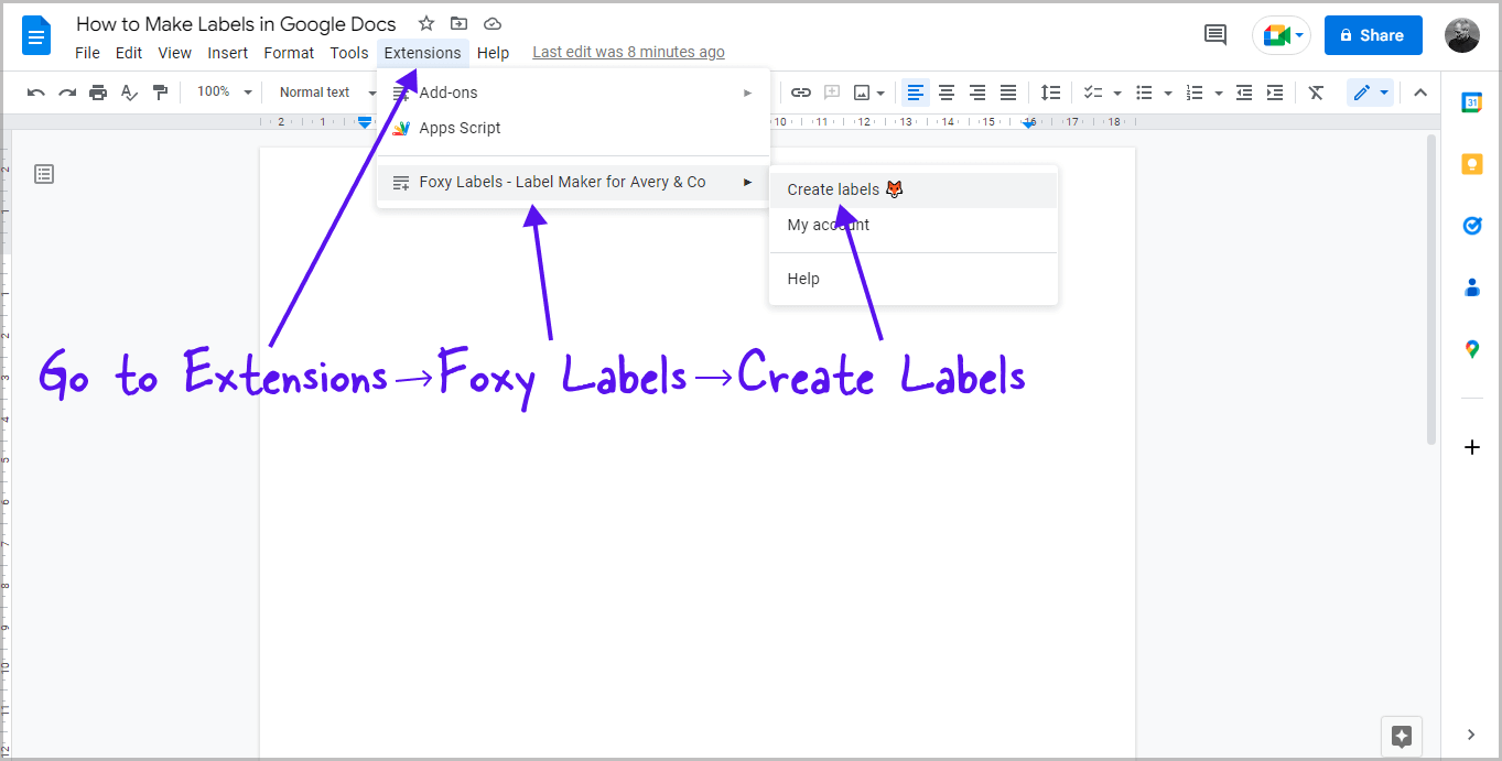 How to Make Labels in Google Docs Step-4