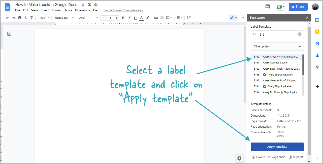 How to Make Labels in Google Docs Step-5