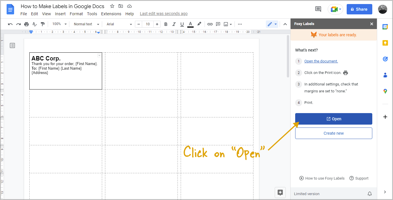 How to Make Labels in Google Docs Step-7.1