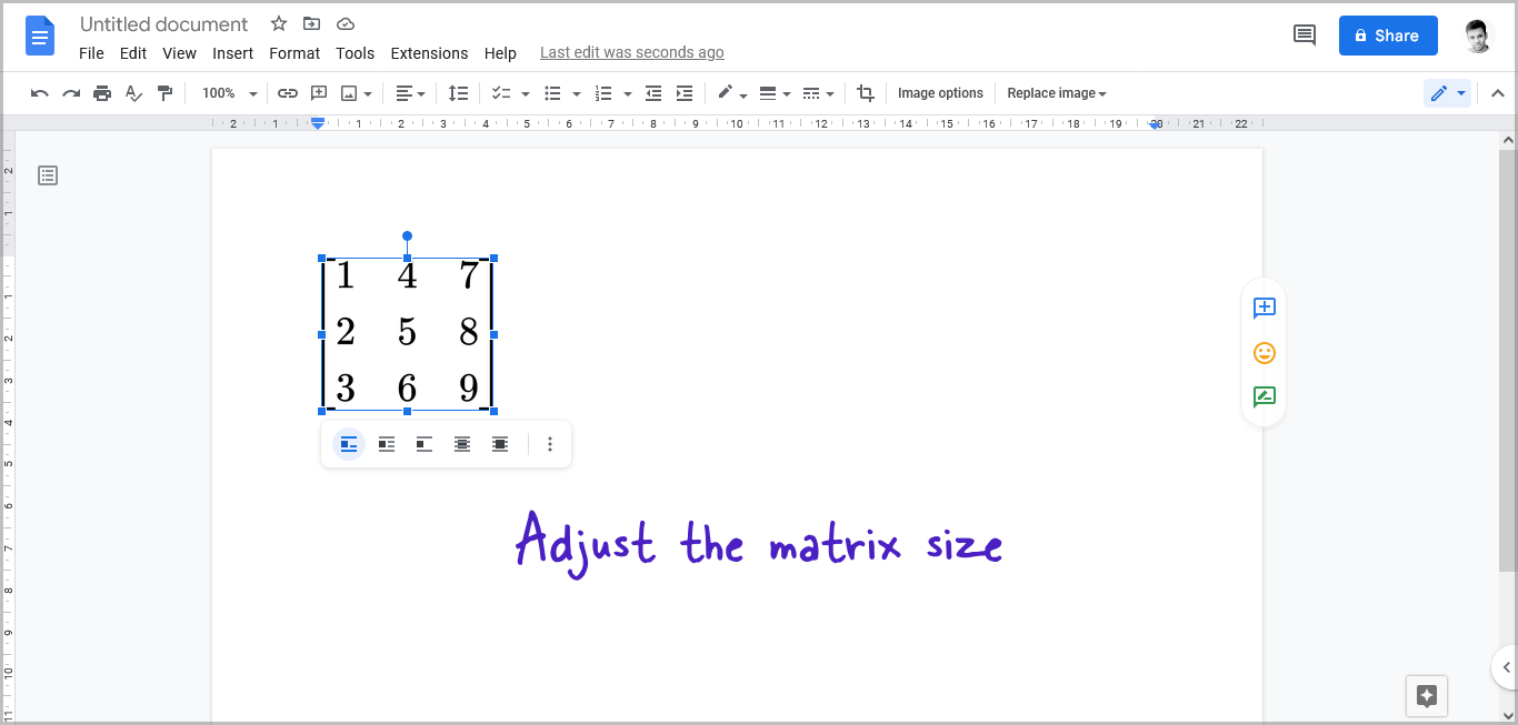 How to Make a Matrix in Google Docs