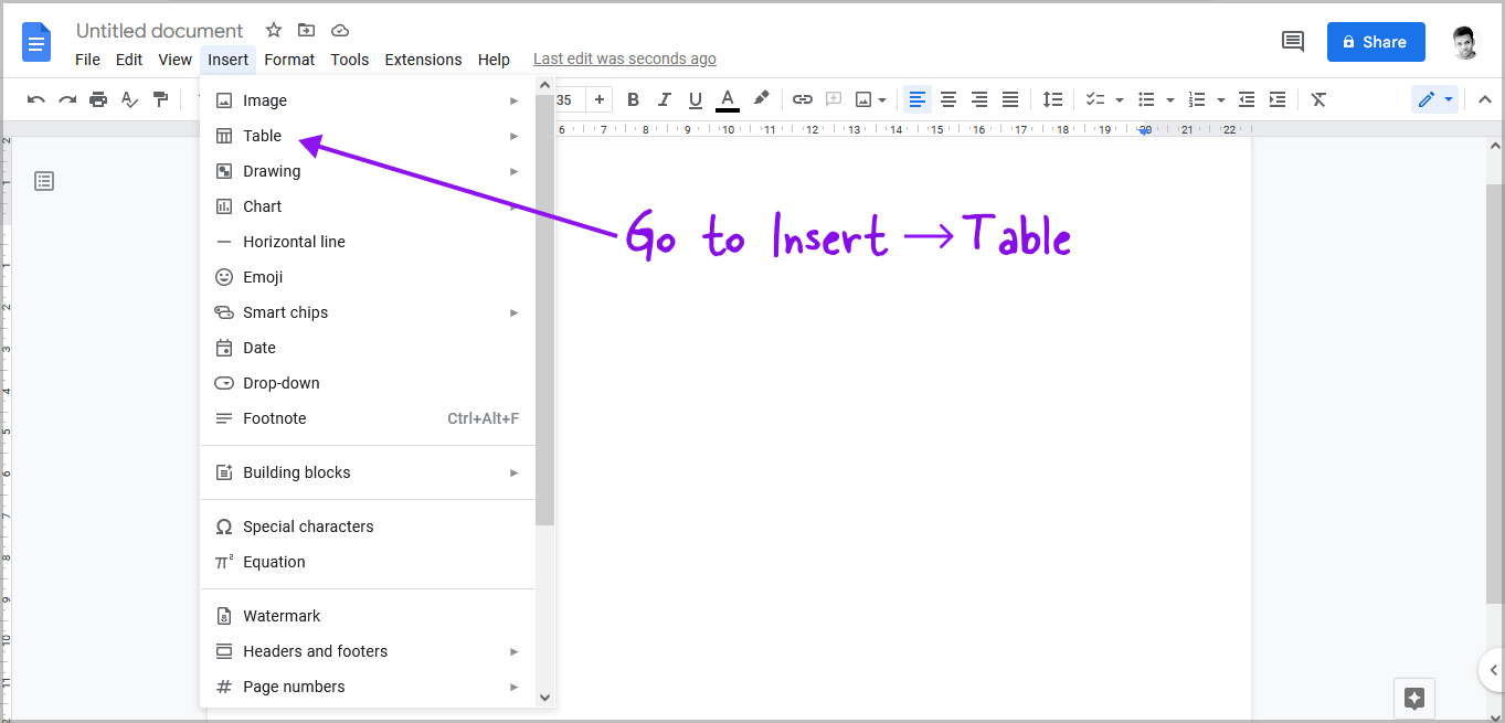 How to Make a Matrix in Google Docs