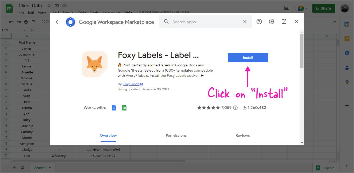 Google Sheets Mail Merge Labels