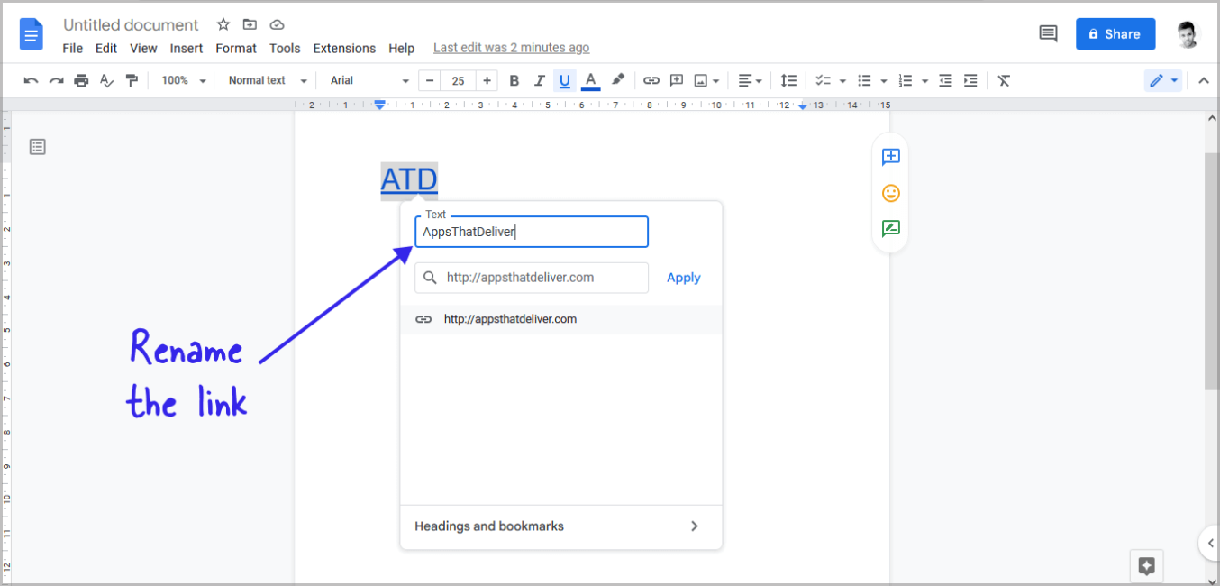 How To Rename A Link In Google Docs