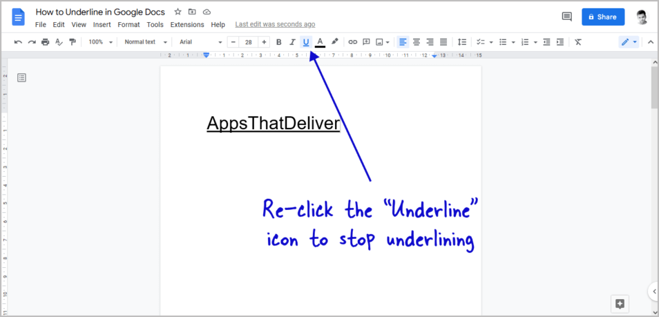 How to Underline in Google Docs