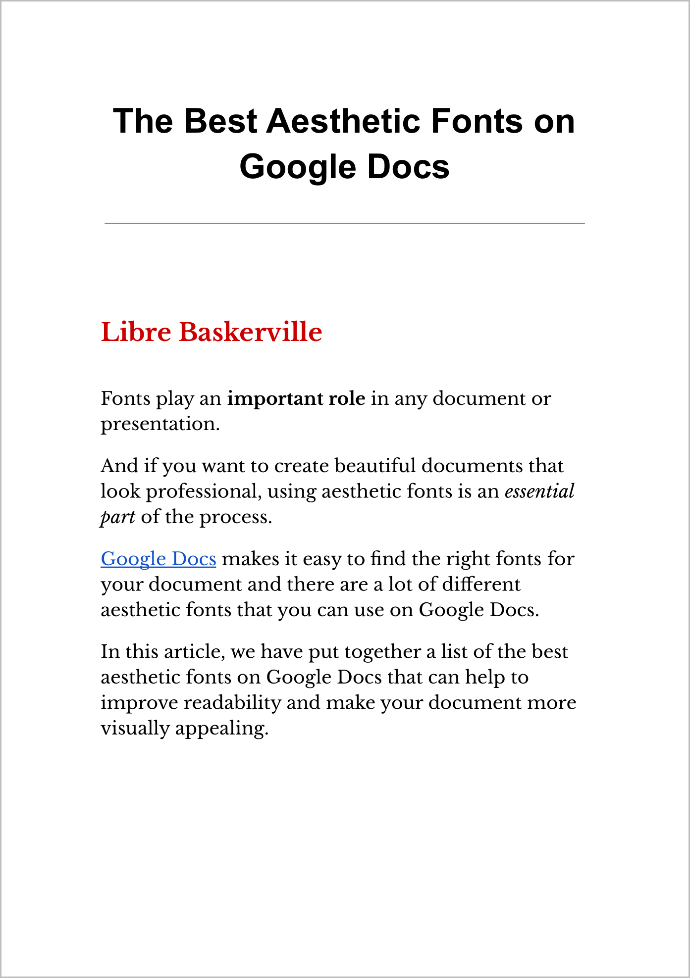 The Best Aesthetic Fonts On Google Docs In 2024
