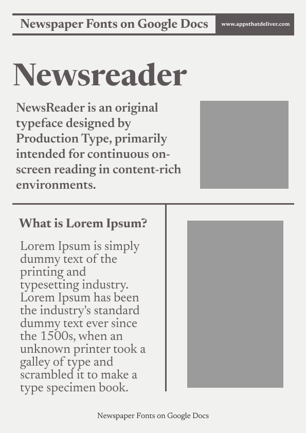 Newspaper Fonts On Google Docs