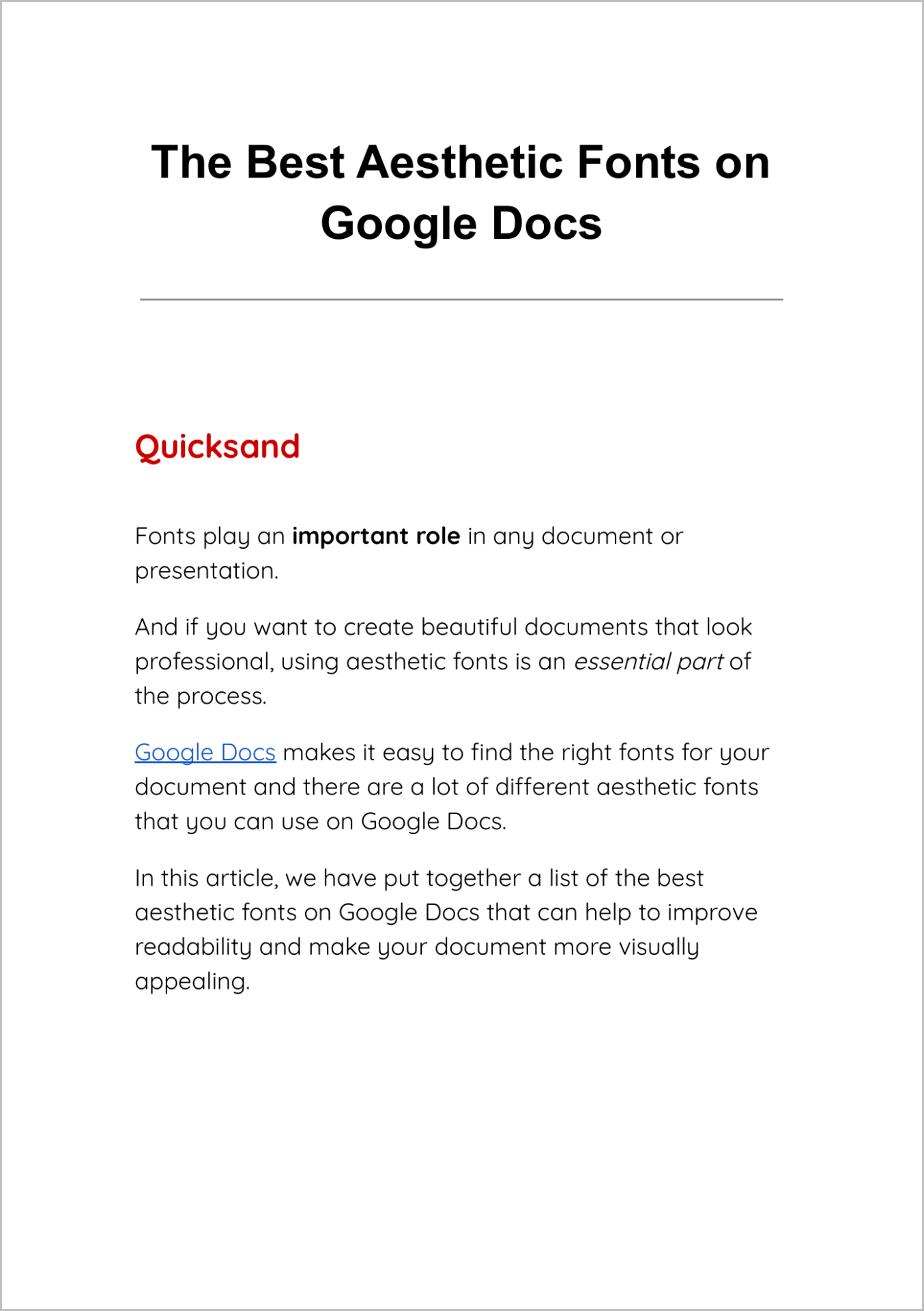 The Best Aesthetic Fonts On Google Docs In 2024   11. Aesthetic Fonts On Google Docs Quicksand 1354x1921 