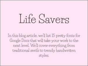Pretty Fonts on Google Docs