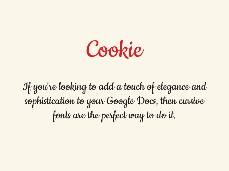 Cursive Fonts on Google Docs