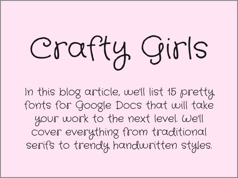 Pretty Fonts on Google Docs