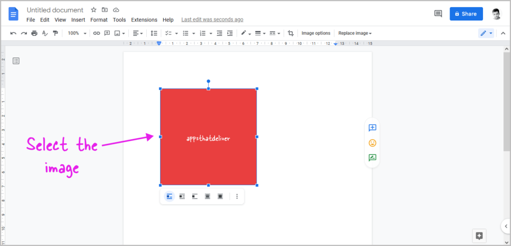 How to Center an Image in Google Docs