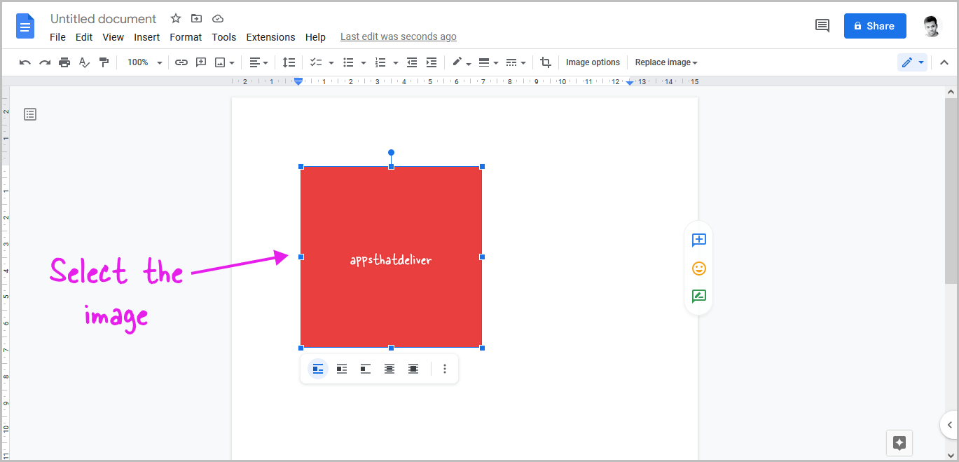 Center-Align an Image in Google Docs