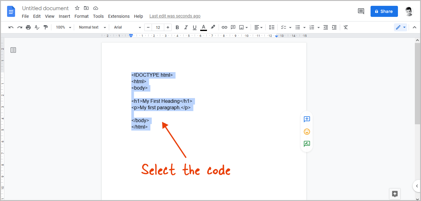 Code Block in Google Docs