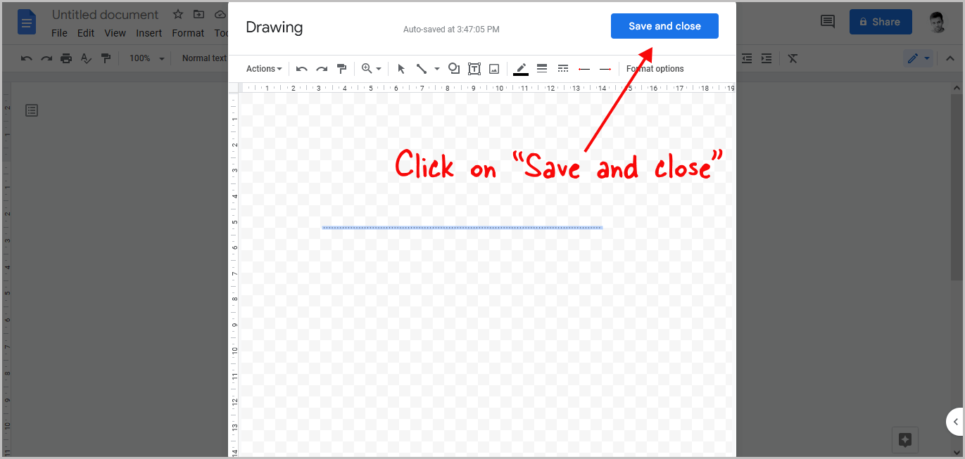 how to add fraction line in google docs