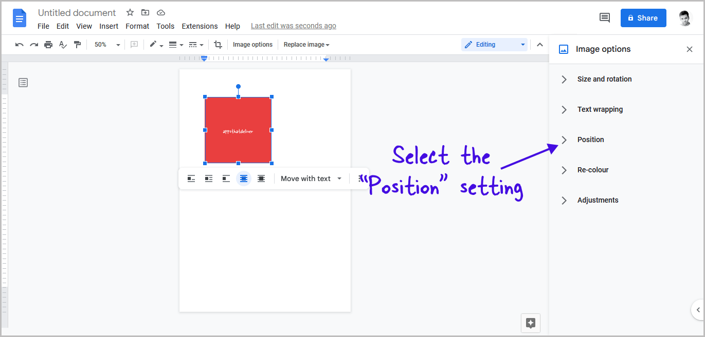 How to Center an Image in Google Docs