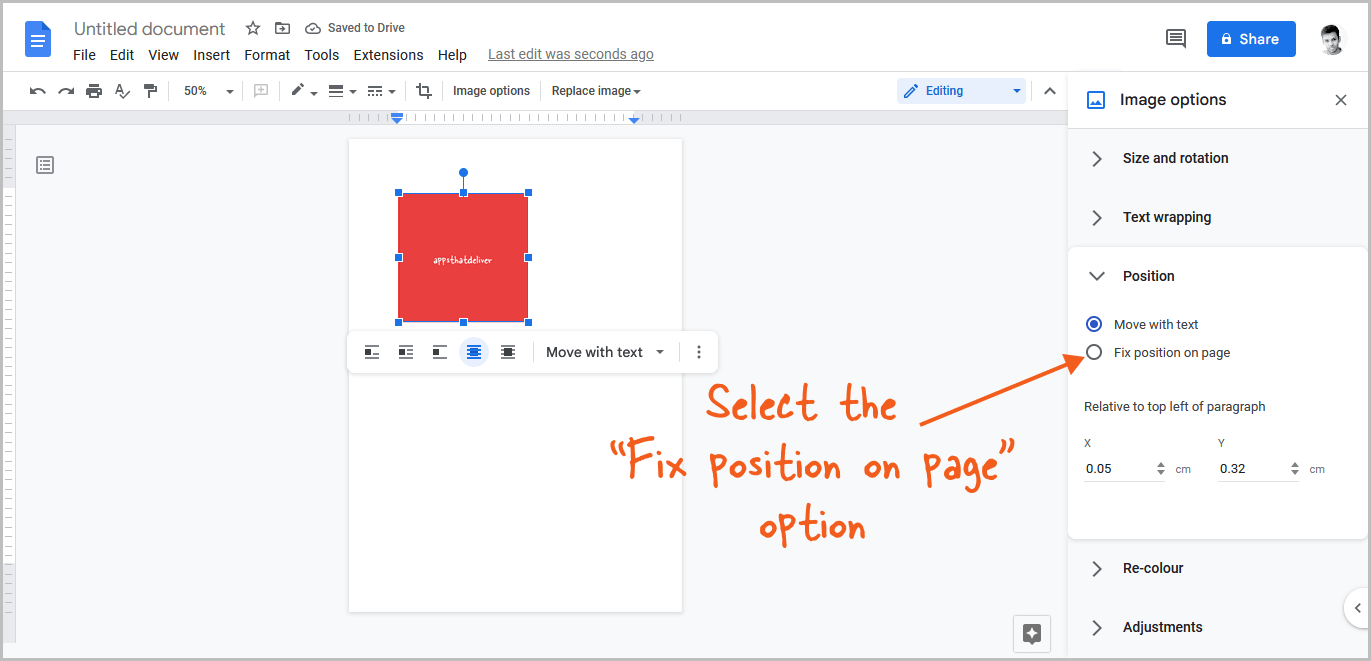 How to Center an Image in Google Docs