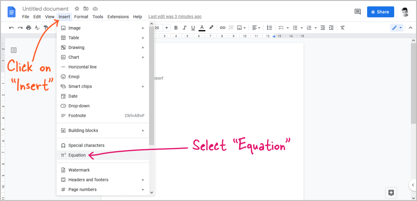 how-to-do-squared-on-google-docs