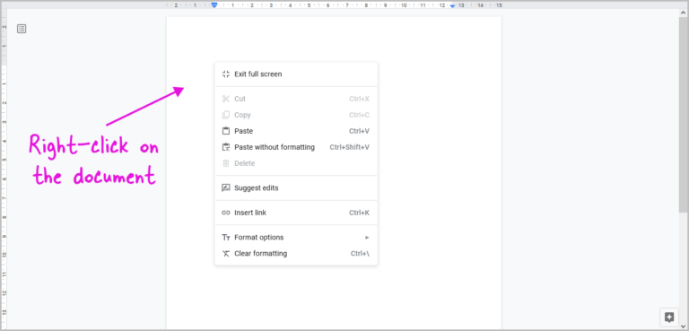 how to get rid of full screen on google docs