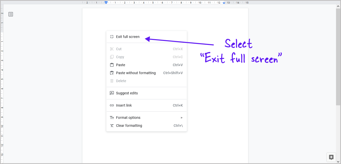 How to Exit Full Screen on Google Docs