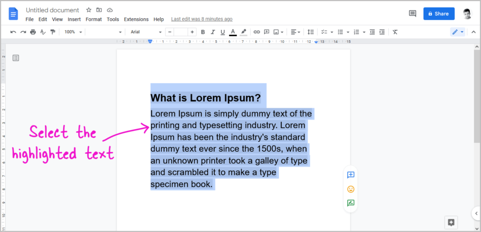 How to Get Rid of Grey Highlight in Google Docs