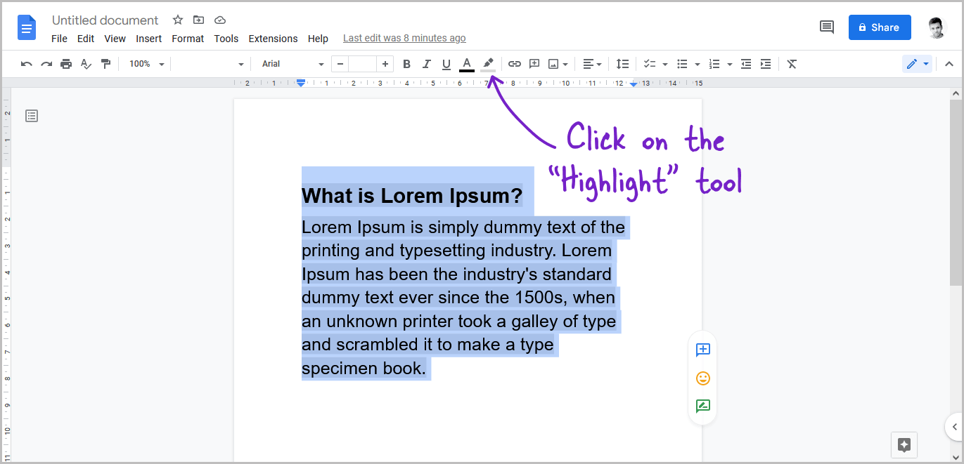How to Get Rid of Grey Highlight in Google Docs
