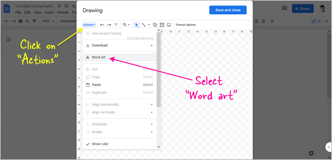 How To Insert Word Art In Google Docs   How To Insert Word Art In Google Docs Step 2 