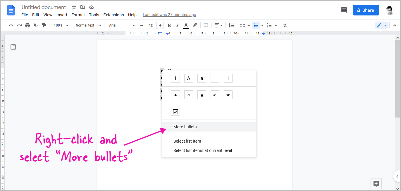 how-to-insert-bullets-in-google-docs-youtube