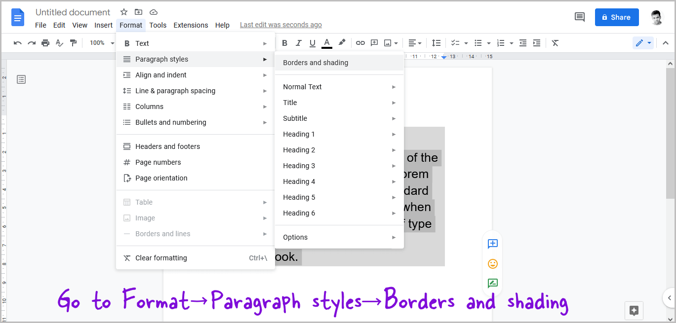 How to Remove Shading in Google Docs